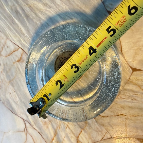 Indiana Glass Bubble Glass Pillar Candle Holder 4 1/4 Inch Diameter #12111 - Picture 3 of 4